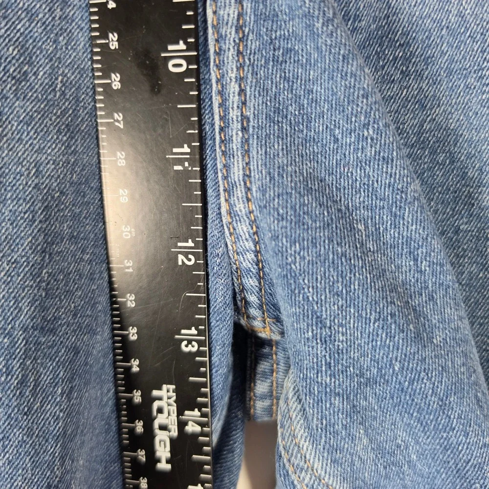 Tommy Jeans Mens 36x30 Medium Wash Tapered Denim Blue Jeans Embroidered Logo